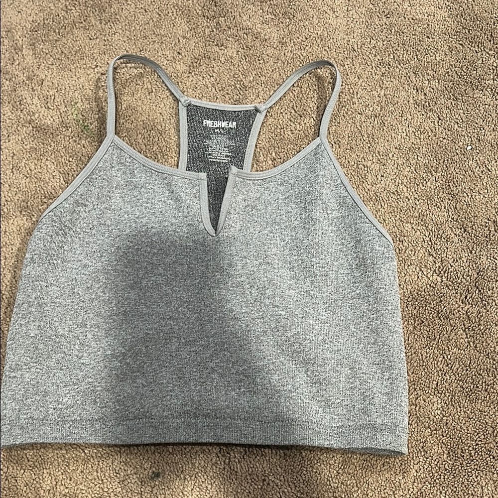 Buckle Gray Crop Top